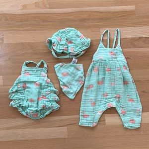 Spearmint love Flamingo Bundle 0-3/3-6 month